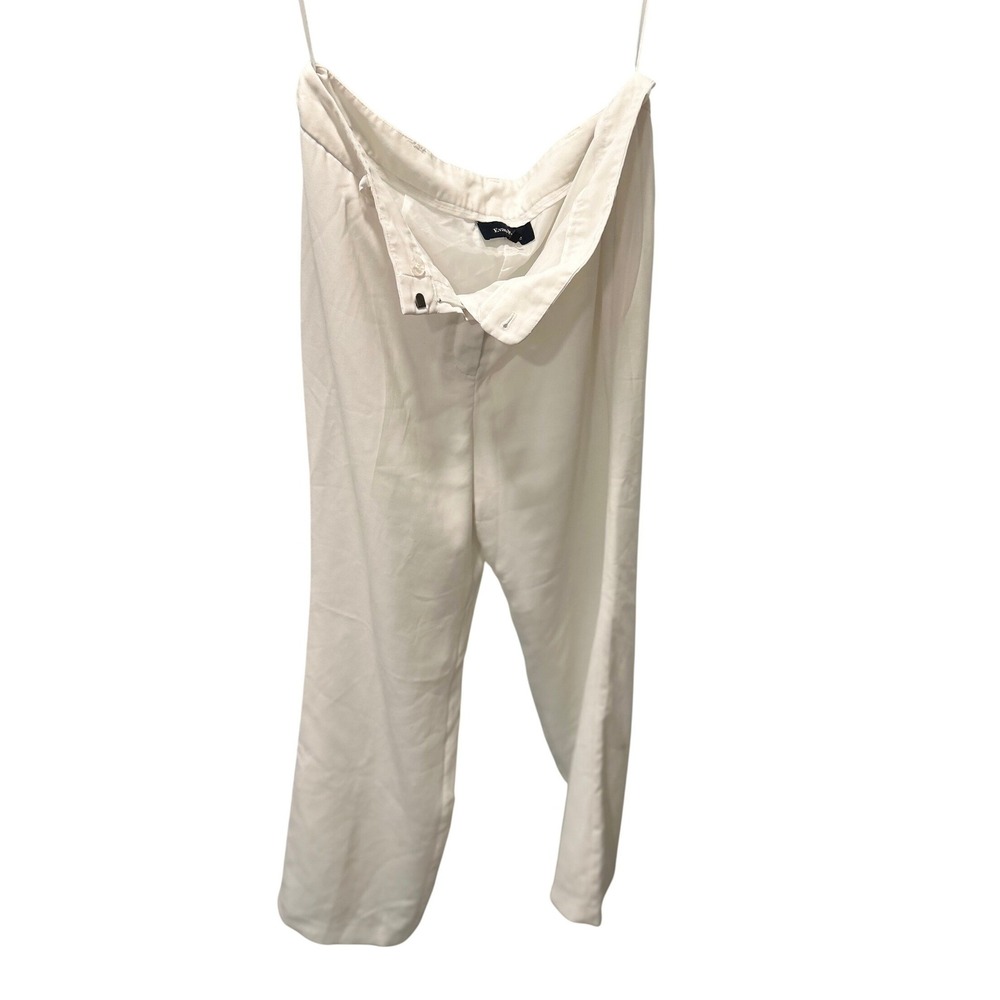 Evan-Picone Dress Pants White Size 12 Straight Leg Minimalist‎ Office Work Wear
